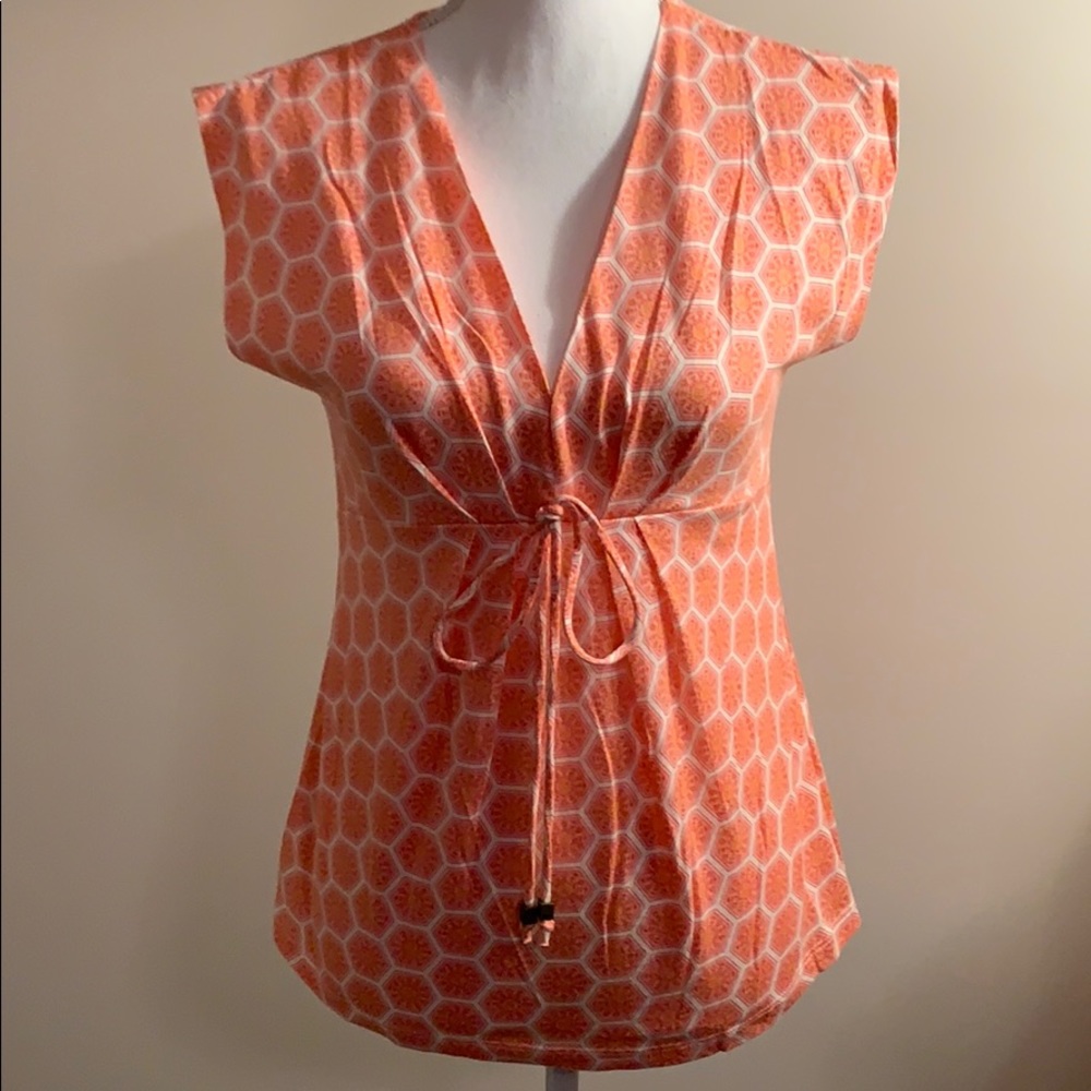 Michael Kors Peach Geo Top Petite